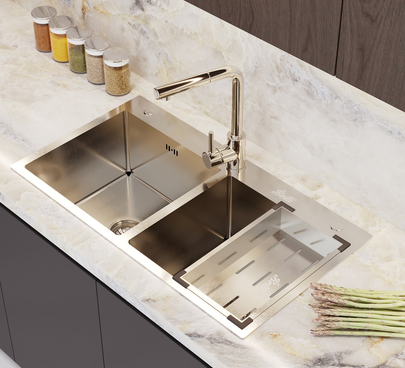 Ảnh Chậu Luxury 2 hộc cân BL8245C 1