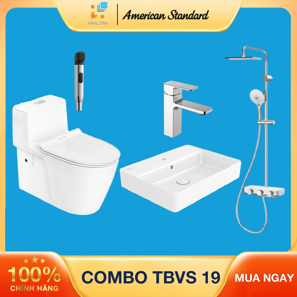 Ảnh Combo thiết bị vệ sinh American Standard 19 1