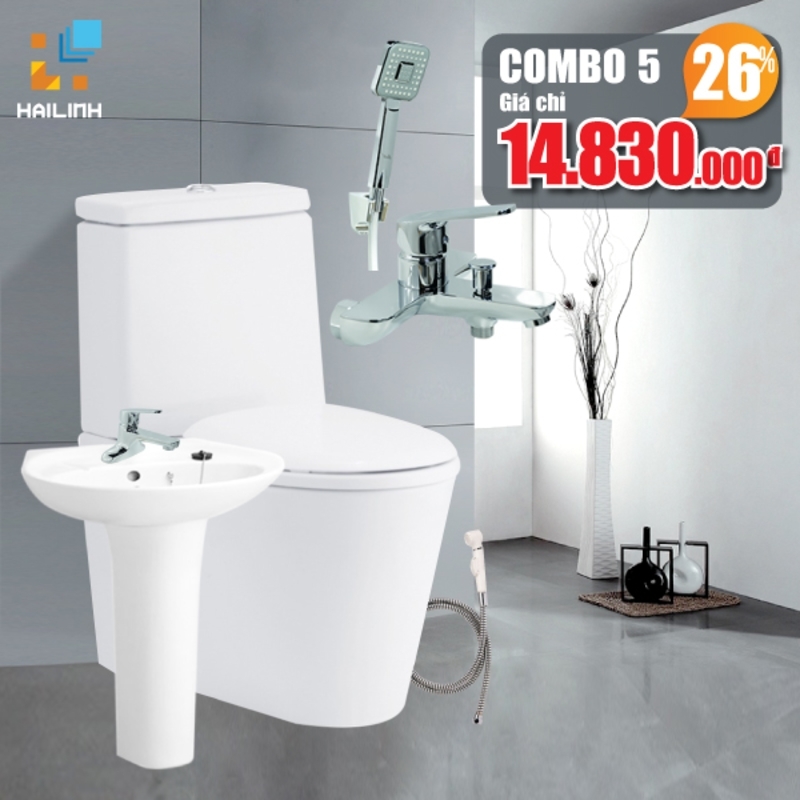 Combo thiết bị vệ sinh Cotto+Belli số 5