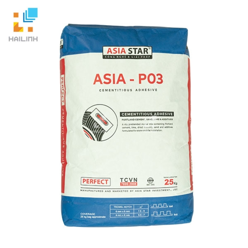 Ảnh Keo dán gạch ngoài trời PO3 Asia Star 1