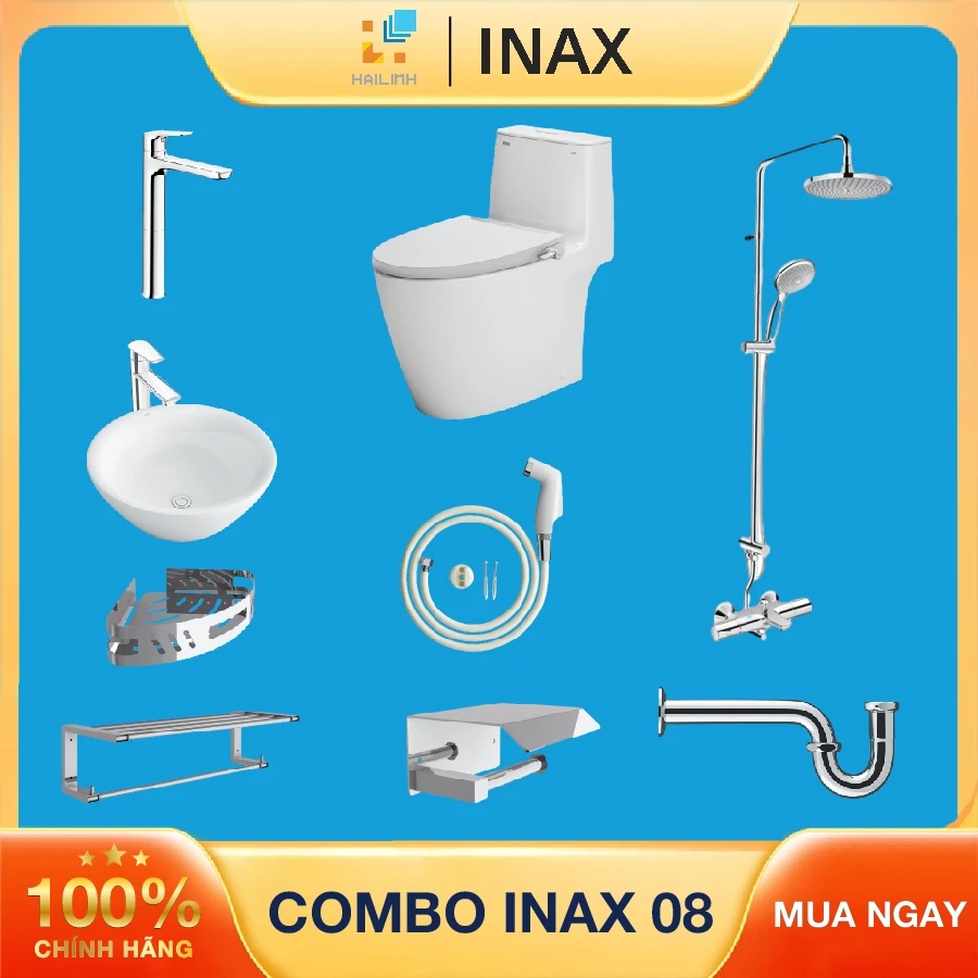 Ảnh Combo thiết bị vệ sinh Inax + Belli số 8 1