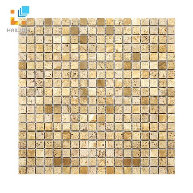 Ảnh Gạch Mosaic đá HLMST330284 màu nâu vàng 1