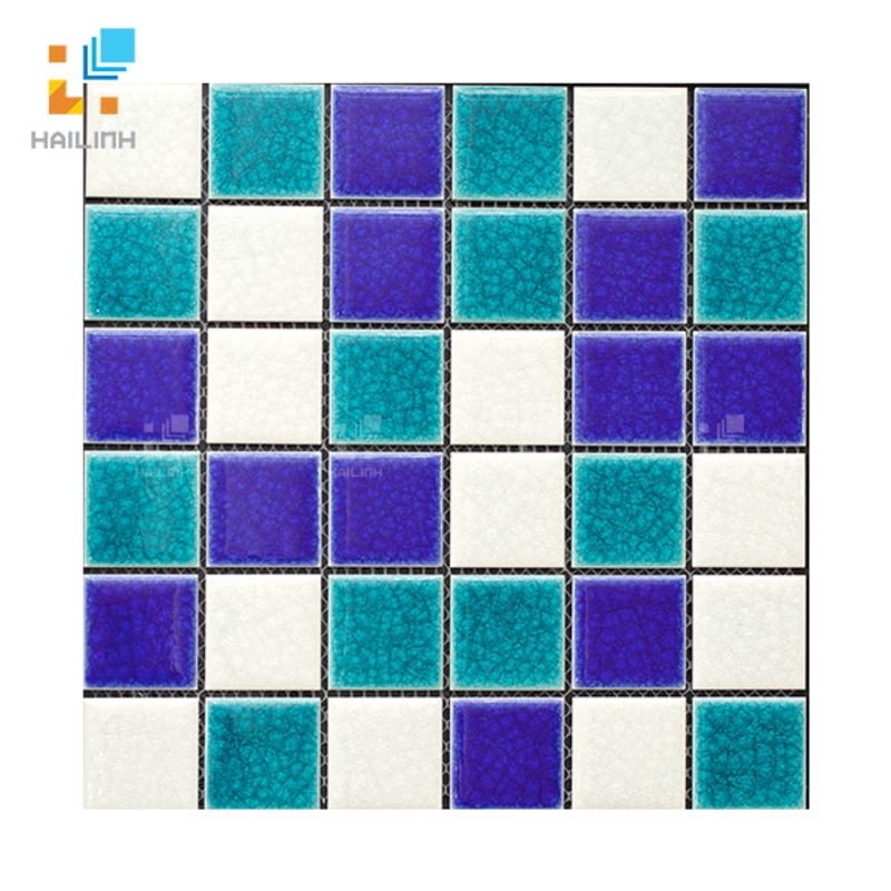 Ảnh Gạch Mosaic HLMST330355 màu xanh - trắng 1