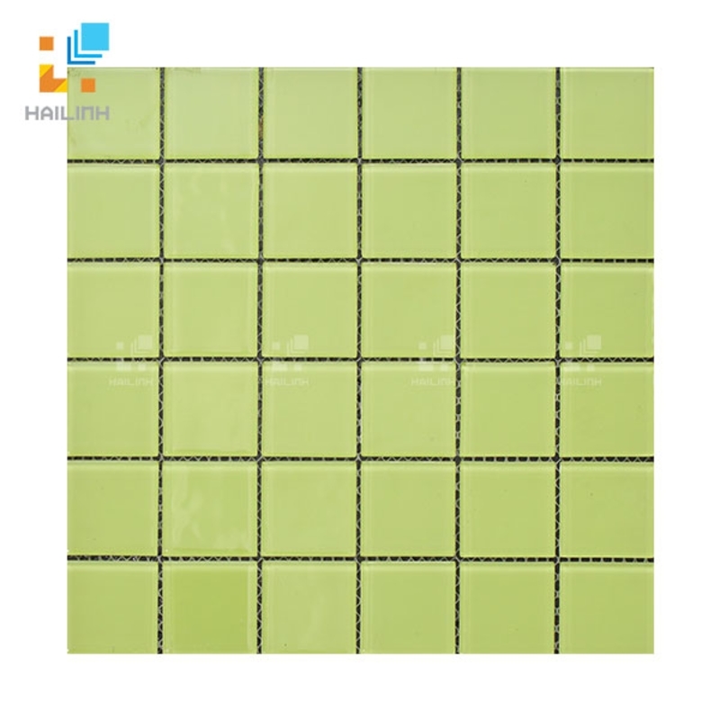 Ảnh Gạch Mosaic HLMST330354 men gốm rạn màu xanh lục 1