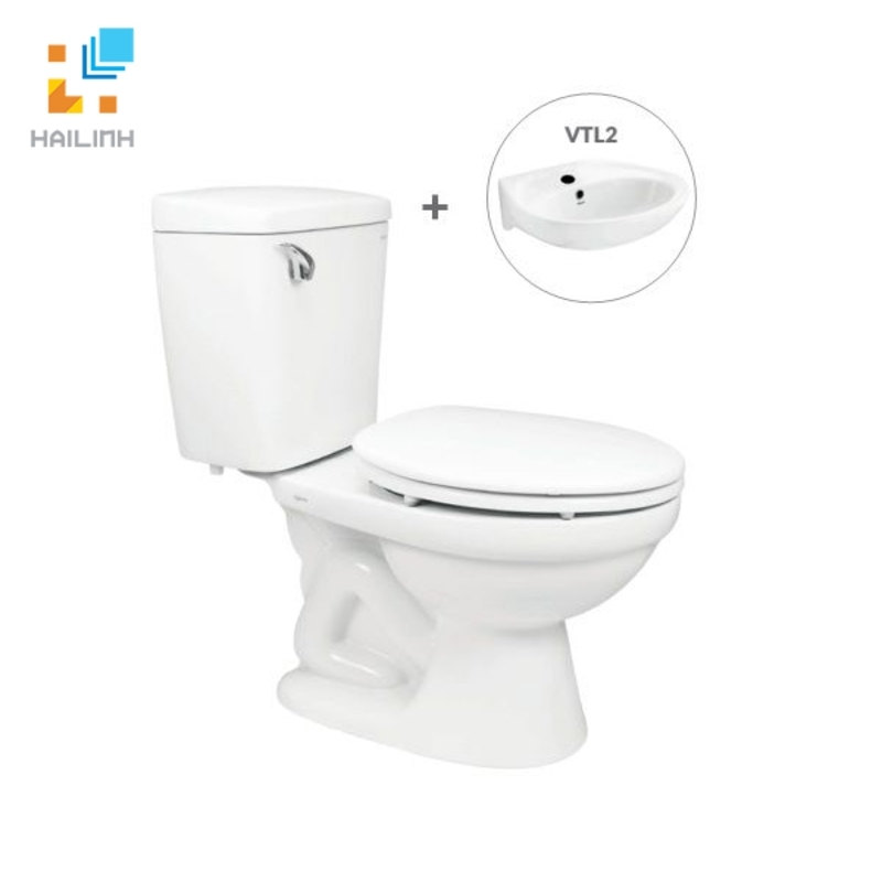Bồn cầu Viglacera VI44 + Chậu VTL2 (hoặc VTL3)