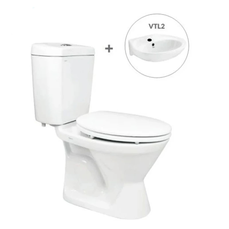 Bồn cầu Viglacera VI66 + Chậu VTL2 (hoặc VTL3)