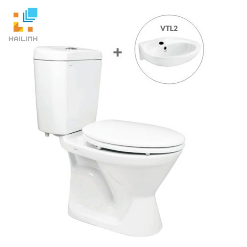 Ảnh Bồn cầu Viglacera VI66 + Chậu VTL2 (hoặc VTL3) 1