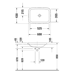 Ảnh Chậu rửa dương vành Duravit 0372600000 2