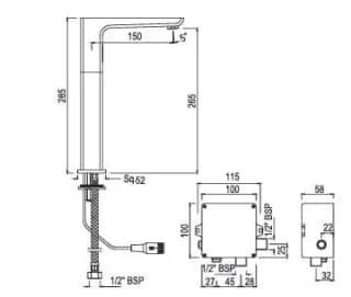 Ảnh Vòi chậu cảm ứng Jaquar SNR-BLM-35017PMV 2