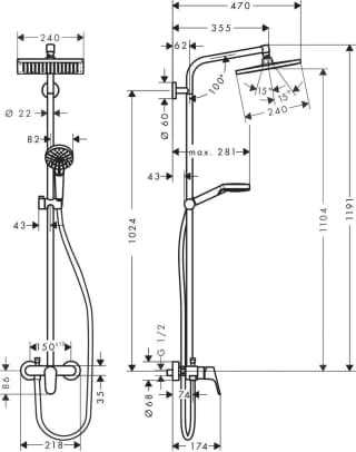 Ảnh Sen tắm cây Hansgrohe 27284000 2