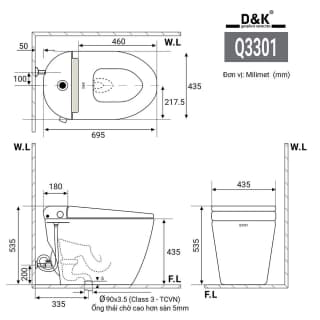 Ảnh Bồn cầu 1 khối D&K DK-Q3301 2