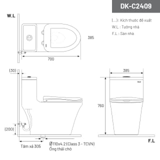 Ảnh Bồn cầu 1 khối D&K DK-C2409 2