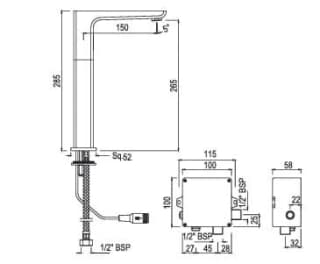 Ảnh Vòi chậu cảm ứng Jaquar SNR-BLM-15017PMV 2