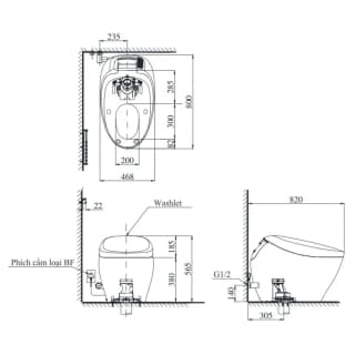Ảnh Bồn cầu điện tử TOTO CS901VTNW1_T53P100VR 2