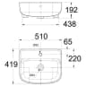 Chậu rửa bán âm bàn American Standard 0533-WT 2