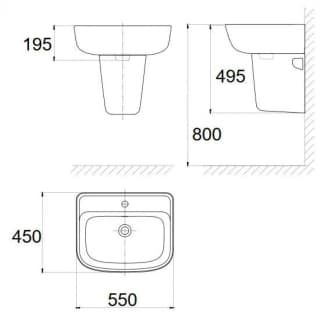 Ảnh Chậu rửa treo tường American Standard VF-7062 3