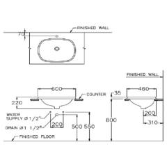 Ảnh Chậu rửa dương vành Cotto C05867 2