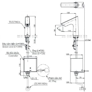Ảnh Vòi cảm ứng nhiệt độ TOTO TLE27002V/TLE03502A1/TLN01103A/TLE05701A 2