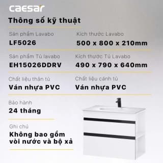 Ảnh Bộ tủ chậu Caesar LF5026 + EH15026DDRV 2