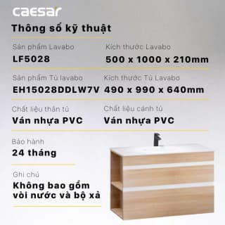 Ảnh Bộ tủ chậu Caesar LF5028 + EH15028DDLW7V 2