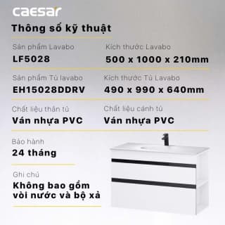 Ảnh Bộ tủ chậu Caesar LF5028 + EH15028DDRV 2