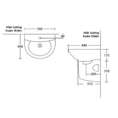 Ảnh Chậu rửa chân lửng Cotto C000606OS/C400000OS 2