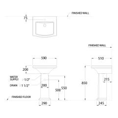 Ảnh Chậu rửa chân dài Cotto C02957/C4066 2