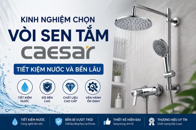 Kinh nghiệm chọn vòi sen tắm Caesar tiết kiệm nước và bền lâu