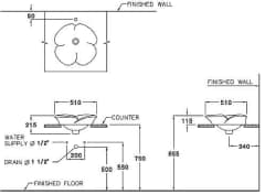 Ảnh Chậu rửa đặt bàn Cotto C0004 hình hoa 2