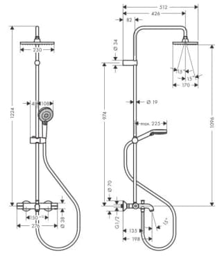 Ảnh Sen tắm cây Hansgrohe 26284007 2