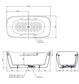 Ảnh Bồn tắm đặt sàn TOTO PJY1734PWEN/TVBF412 2