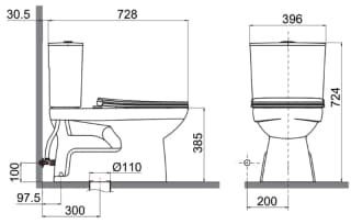 Ảnh Bồn cầu 2 khối Inax C-514VWN 2