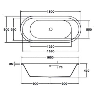 Ảnh Bồn tắm xây Cotto BT239EL WH 2