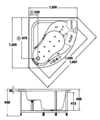 Ảnh Bồn tắm xây Cotto BT234PP(H) 2