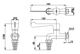 Ảnh Vòi chậu gắn tường Cotto CT1152C36 6