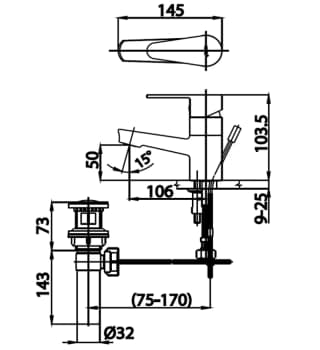 Ảnh Vòi chậu nóng lạnh Cotto CT2174AE 4