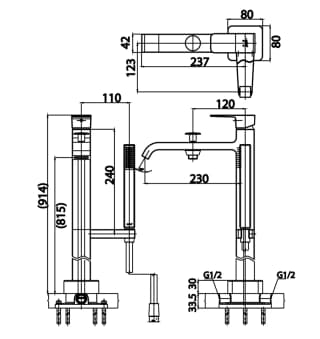 Ảnh Vòi xả bồn tắm Cotto CT329AXZ44 2