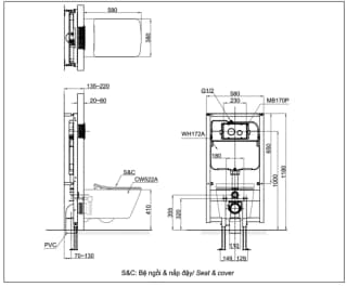 Ảnh Bồn cầu âm tường TOTO CW522EA/TCF796CZ/WH172AT/MB171M#SS 2