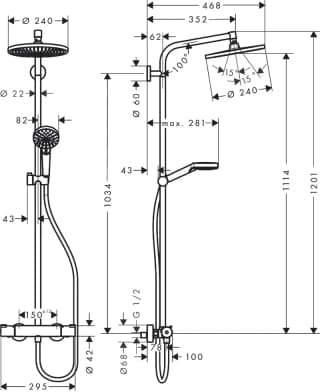 Ảnh Sen cây nhiệt độ Hansgrohe 27267000 2