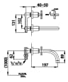 Vòi chậu gắn tường Cotto CT105C16 2
