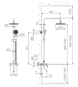 Ảnh Sen cây tăng áp JOMOO 36510-122/1B-I011 2