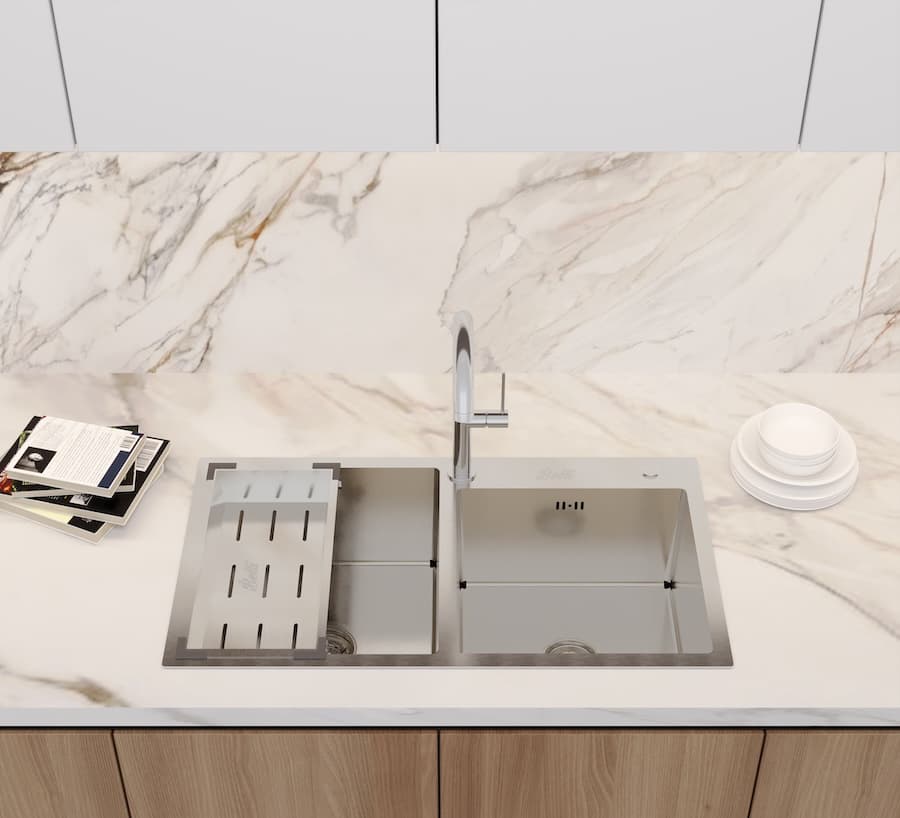 Chậu Luxyry 2 hộc lệch BL8245L