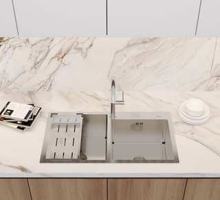 Chậu Luxyry 2 hộc lệch BL8245L