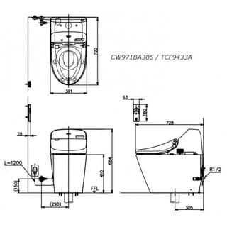 Ảnh Bồn cầu điện tử TOTO C971/TCF9433A 2