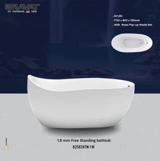 Ảnh Bồn tắm đặt sàn Bravat B25824TW-1W 2