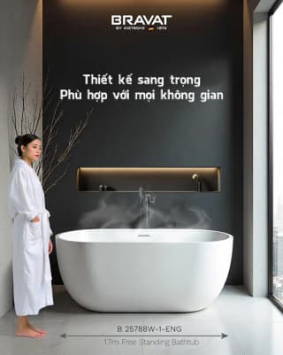 Ảnh Bồn tắm đặt sàn Bravat B25788W-1-ENG 2