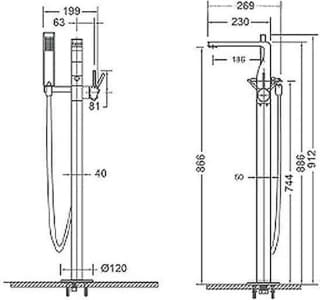 Ảnh Vòi bồn tắm Bravat F66061K-B3-ENG 2