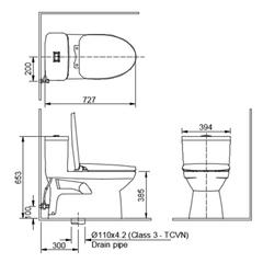 Ảnh Bồn cầu 1 khối inax AC-969VN 4