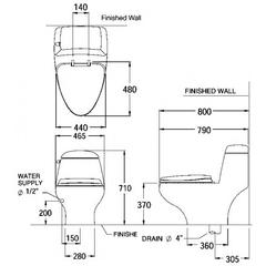 Ảnh Bồn cầu 1 khối COTTO C1046 2