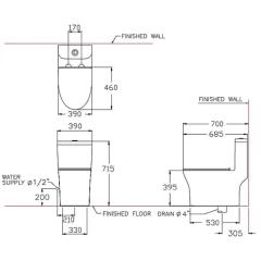 Ảnh Bồn cầu 1 khối Cotto C11006HOS 4